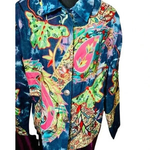 Julia Kim Colorful Tye Dye Jacket Size Medium